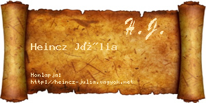 Heincz Júlia névjegykártya